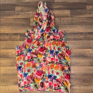 Natural Life Size Small/Medium Floral Bliss Oversized Hoodie Bohemian Festival